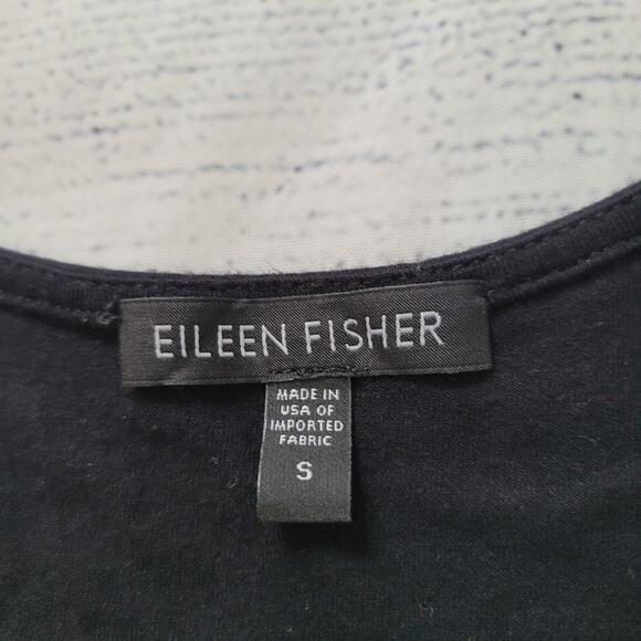 Eileen Fisher Black Scoop Neck Tank Top - Size S - Picture 5 of 5